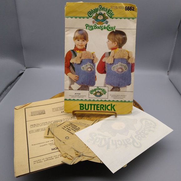 UNCUT Vintage Craft Sewing PATTERN Butterick 6662 Cabbage Patch Kids Doll Carrie - Picture 3 of 3